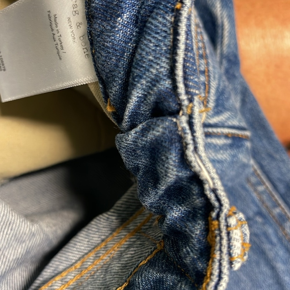 RAG & BONE ALISSA HIGH WAISTED BARREL CUT ANKLE BUTTON FLY FRONT JEANS (Altered) - Picture 16 of 16